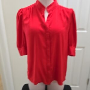 Ann Taylor Factory Vibrant Red Blouse